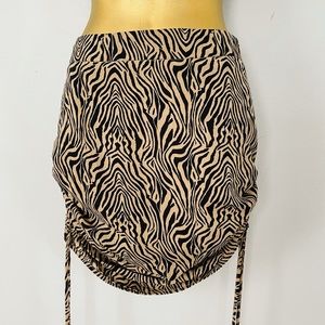 zebra print double scrunch skirt small